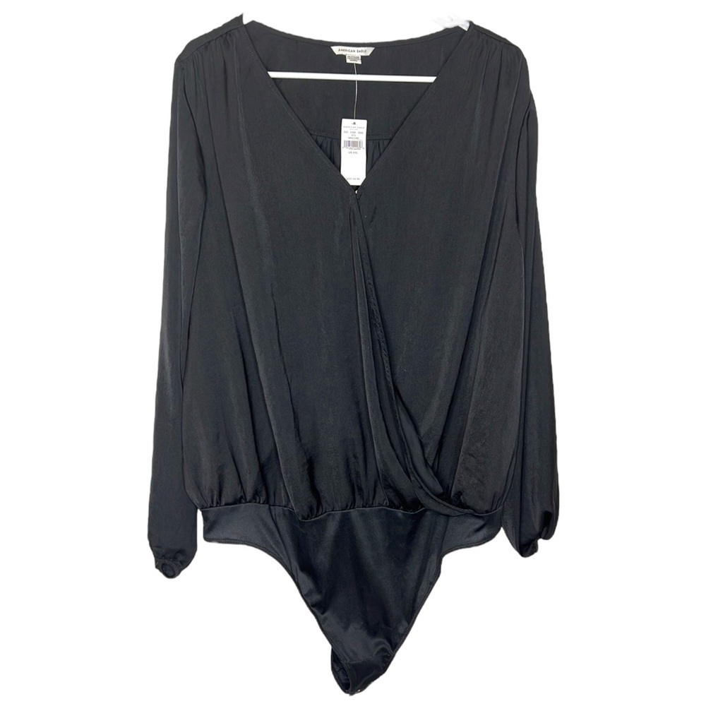 NWT American Eagle Black Faux Wrap BodySuit